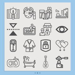 Fototapeta premium Simple set of beauty related lineal icons.