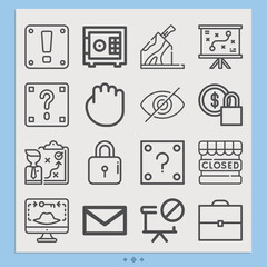 Simple set of closure related lineal icons.