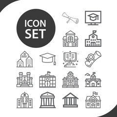 Simple set of stanford related lineal icons.