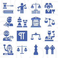 16 pack of legislation  filled web icons set