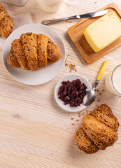 Fresh multigrain croissants