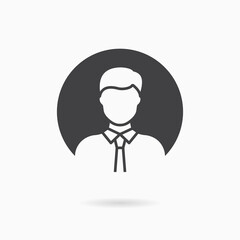 Businessman icon. Vector illustration on white.