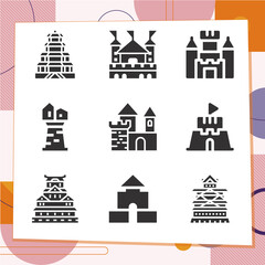 Fototapeta na wymiar Simple set of 9 icons related to great hall