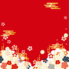 梅の花　背景イラスト　