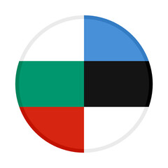 Fototapeta na wymiar round icon with bulgaria and estonia flags, isolated on white background
