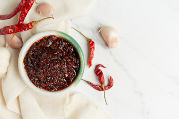 Chili Paste in small ceramic bowl