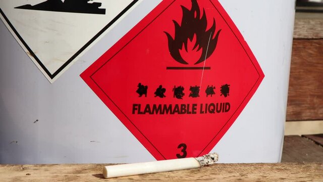 cigarettes near flammable objects and denger