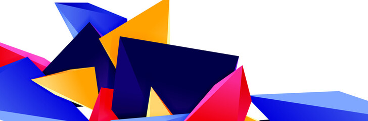 Triangle mosaic abstract background, 3d triangular low poly shapes. Geometric vector illustration for covers, banners, flyers and posters and other