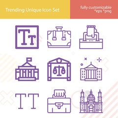 Simple set of supreme related lineal icons.