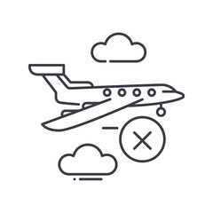 Not travel time icon, linear isolated illustration, thin line vector, web design sign, outline concept symbol with editable stroke on white background.