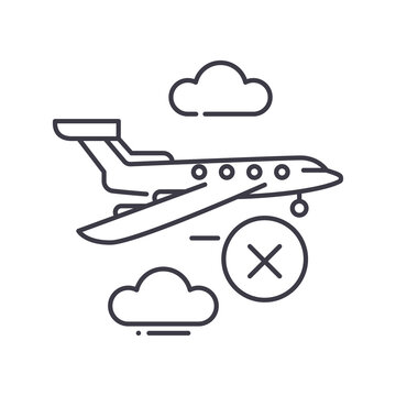 Not travel time icon, linear isolated illustration, thin line vector, web design sign, outline concept symbol with editable stroke on white background.