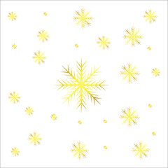 Golden Color Floral Snow Flakes Vector Element