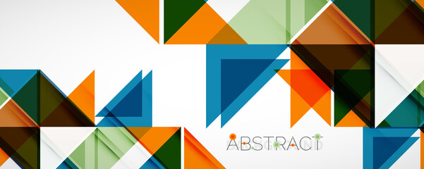 Geometric abstract background. Techno color triangle shapes. Vector illustration for covers, banners, flyers and posters and other designs
