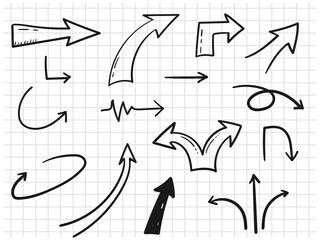 Business arrows hand drawn vector collection