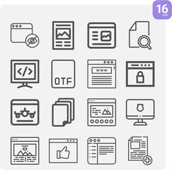 Simple set of facing s related lineal icons.