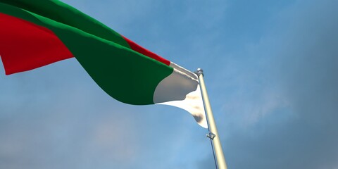 3d rendering of the national flag of the Madagascar