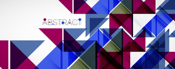 Fototapeta na wymiar Set of vector triangle geometric backgrounds. Vector illustration for covers, banners, flyers and posters and other designs