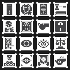 16 pack of judgment  filled web icons set