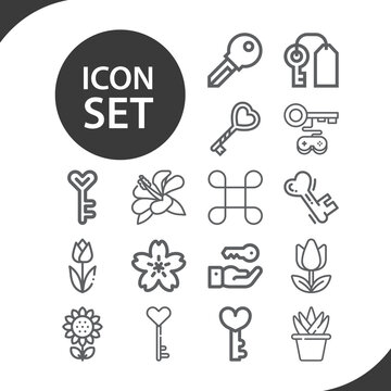 Simple set of sunshine state related lineal icons.