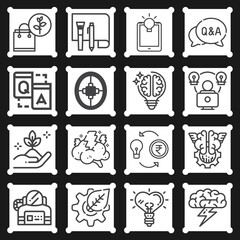 16 pack of invention  lineal web icons set