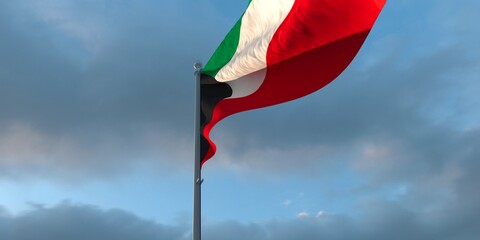 3d rendering of the national flag of the Kuwait