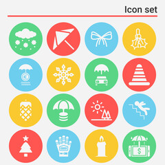Fototapeta premium 16 pack of seasonal filled web icons set