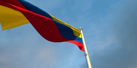 3d rendering of the national flag of the Colombia