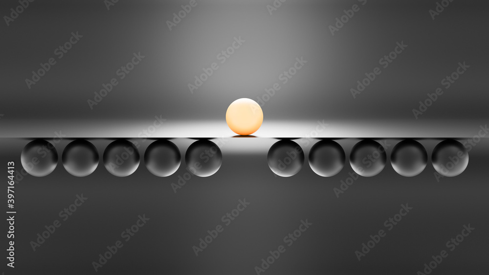 Poster one out from the crowd, social and business concepts. original 3d rendering
