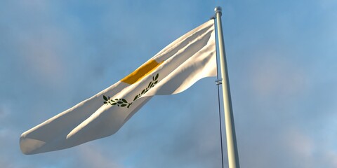 3d rendering of the national flag of the Cyprus