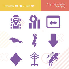 Simple set of elevation related filled icons.