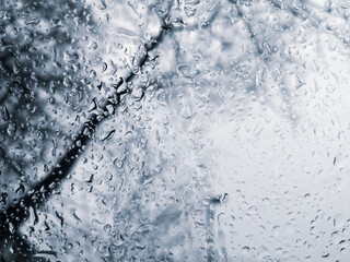 Drops on glass as an abstract background.