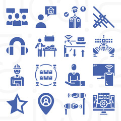 16 pack of supplier  filled web icons set