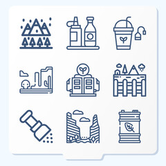 Simple set of 9 icons related to utah