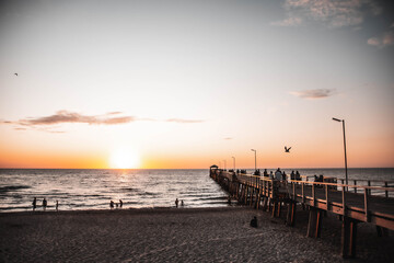 Sunset over sea in Adelaide