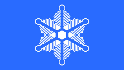 Fototapeta premium Beautiful snowflake isolated on light blue background. Vector illustration.