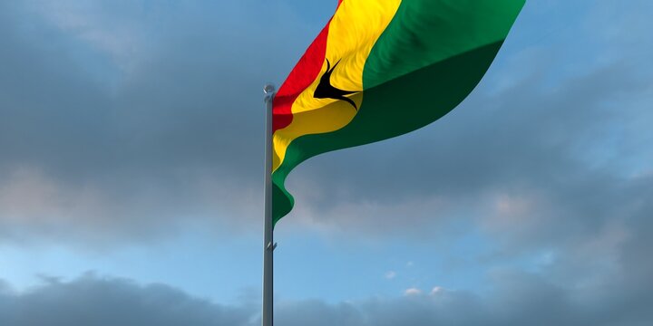 3d rendering of the national flag of the Ghana