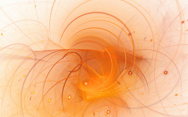 3D rendering abstract gold fractal light background