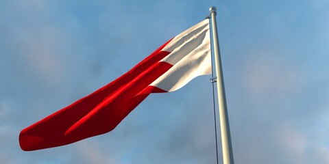 3d rendering of the national flag of the Bahrain