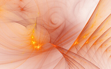 3D rendering abstract gold fractal light background