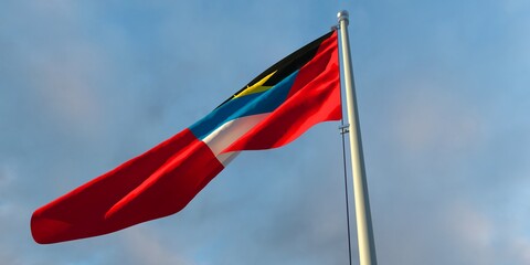3d rendering of the national flag of the Barbuda