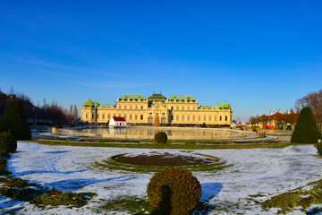 Fototapeta premium Belvedere Palace during winter