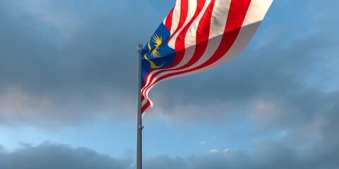 3d rendering of the national flag of the Malaysia