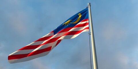 3d rendering of the national flag of the Malaysia