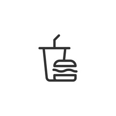 Burger and drink icon. Snack symbol modern, simple, vector, icon for website design, mobile app, ui. Vector Illustration