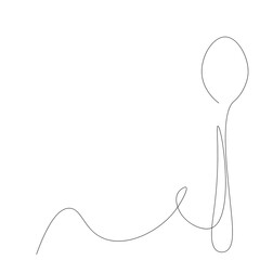 Spoon silhouette one line drawing vector illustration	