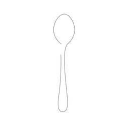 Spoon silhouette one line drawing vector illustration	