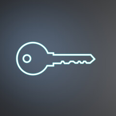 Conceptual glowing key