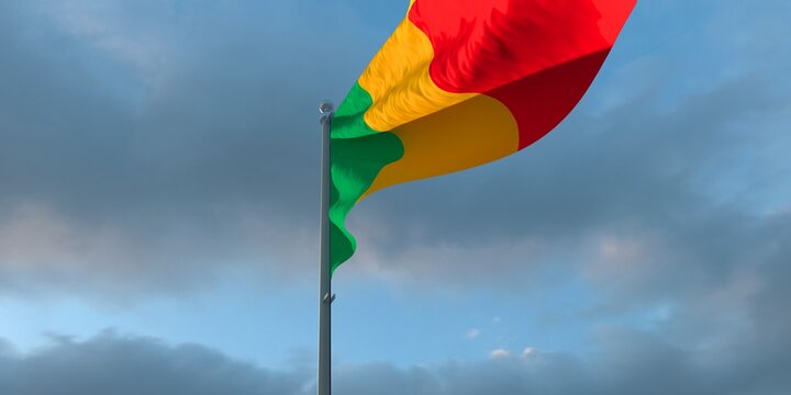 3d rendering of the national flag of the Mali