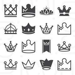 16 pack of nobility  filled web icons set