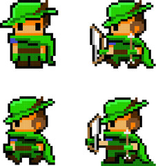 Fototapeta premium ドット絵・射手 Pixel Art / Archer